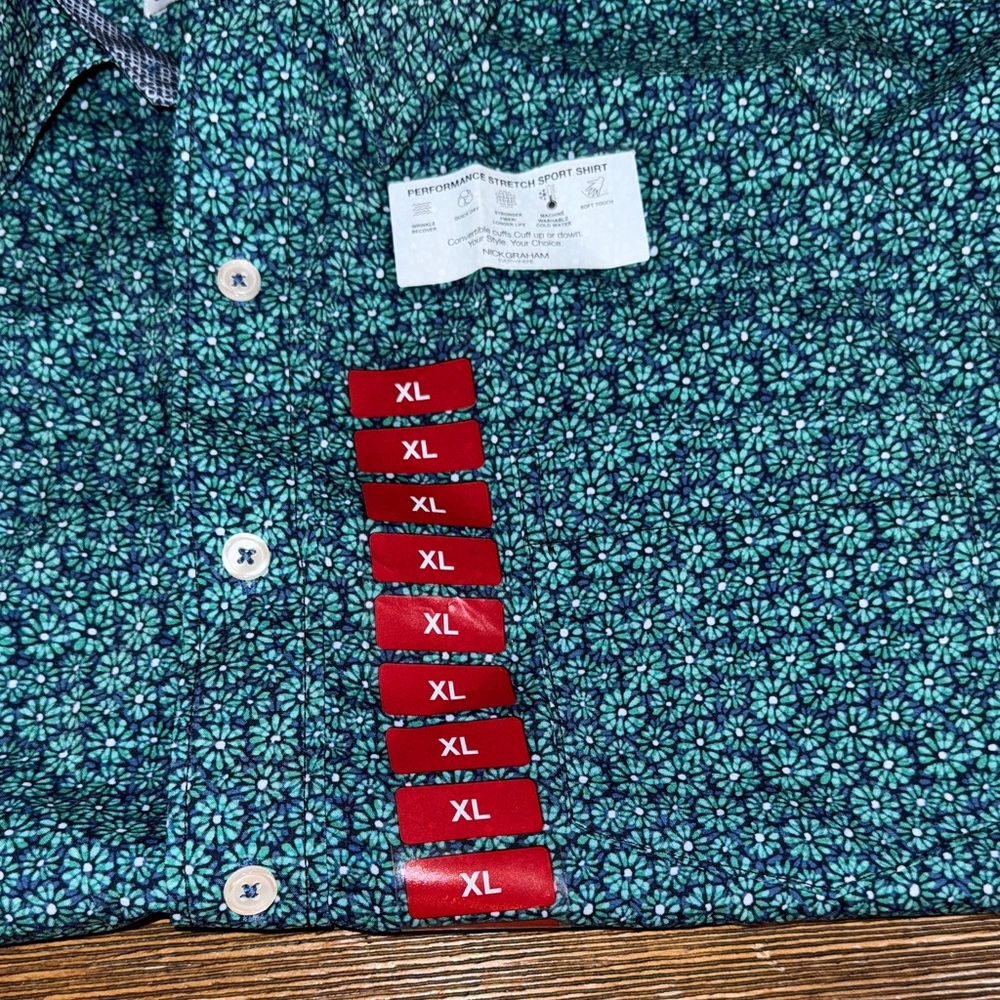 Men's Teal Short Sleeve Shirt - Picture 6 of 6